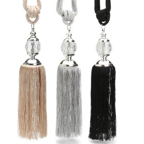 1pair Windows Curtain Jade Holdbacks Rope Tassel Tiebacks Beaded