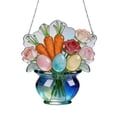 thumbnail image 2 of Easter Flower Egg Suncatcher Window Hanging Decor, Stained Glass Style Acrylic Ornament for Home Farmhouse Garden Window Decorations, Hanging Window Art for Indoor Outdoor Decor, Housewarming Gift, 2 of 9
