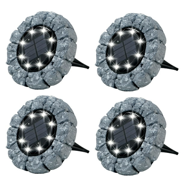 Bell Howell Disk Lights Stone Heavy Duty Outdoor Solar Pathway 8 Led With Included Stakes 4 Pack Com Bell Howell Disk Lights Stone Heavy, Bell Howell Outdoor Lighting