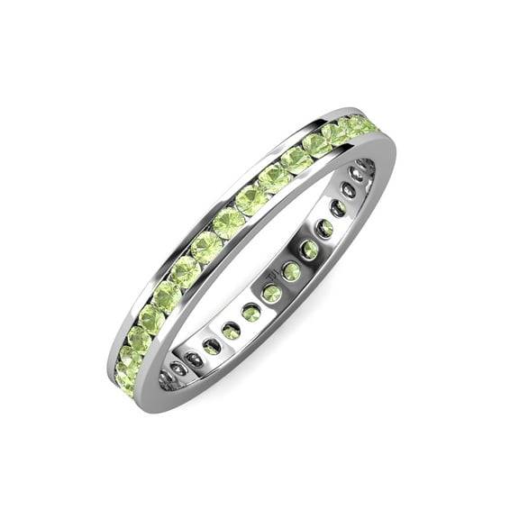 TriJewels 1.25 ctw Round Peridot (2.40 mm) Eternity Band in 10K Gold