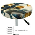 Bar Stool Covers, Golden Blue Leaf Design NonSlip Bar Stool Seat