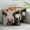 thumbnail image 3 of Qinduosi Smilayrd Farm Animal Farmhouse Pillow Covers Oil Painting Lovely Cow with Decor Throw Pillow Case Linen Rustic Country Animal Cushion Cover Outdoor for Sofa Inch (Cow), 3 of 5