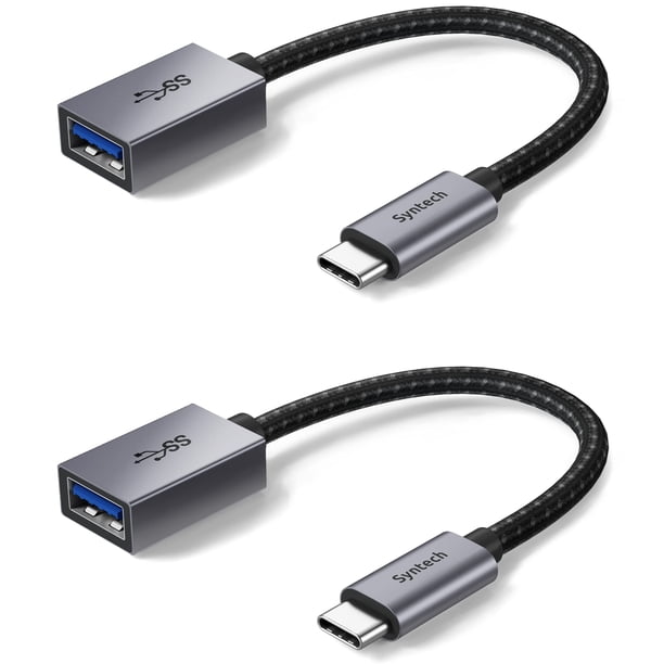 Adaptador USB C a USB Syntech, paquete de 2 cables Thunderbolt 3 OTG