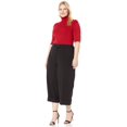 thumbnail image 2 of Anne Klein Womens Pinstripe Culotte Pants, Black, Plus Size, 18W, 2 of 3