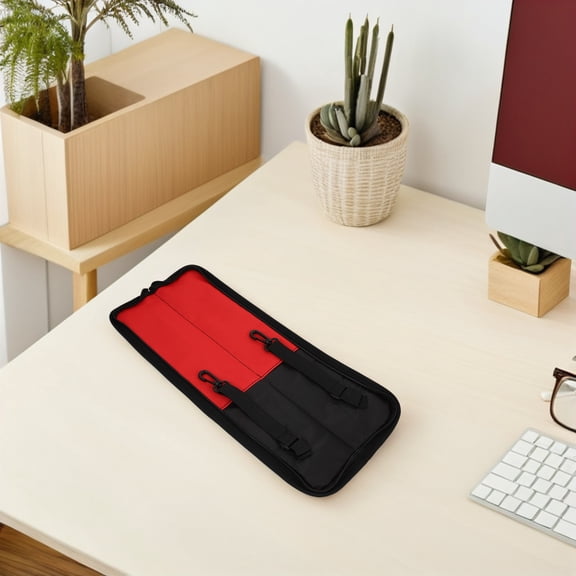 WRISTBIQUE Drumstick Organizer Bag Red Oxford Cloth Lightweight Storage for Percussion 2Pcs