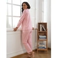 thumbnail image 7 of ANLIQI Women's 100% Cotton Long Sleeve Pajama Sets Button Down Notched Collar Sleepwear Soft Lounge Pjs with Pockets (Pink,M), 7 of 7