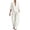 White, variant on jobturf Summer Two Piece Sets for Women Going Out Linen Lounge Set V Neck 3/4 Sleeve T Shirts and Pants Matching Vacation Outfits S-XXL