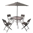 thumbnail image 1 of Juego De Comedor Mueble Exterior 4 Sillas y Mesa con Sombrilla Kingshouse gris oscuro G, 1 of 6