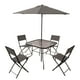 thumbnail image 1 of Juego De Jardin 6 Piezas Sillas Exterior Mesa Con Sombrilla gris oscuro, 1 of 8