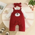 thumbnail image 2 of NAFUU Girls Fall Outfits Cute Baby Girls Winter Outfits Corduroy Overalls Set With Long Sleeve Top Cute Bear Print Toddler Clothes For Fall Winter Adorable Clothes 3-6 Months, 2 of 8