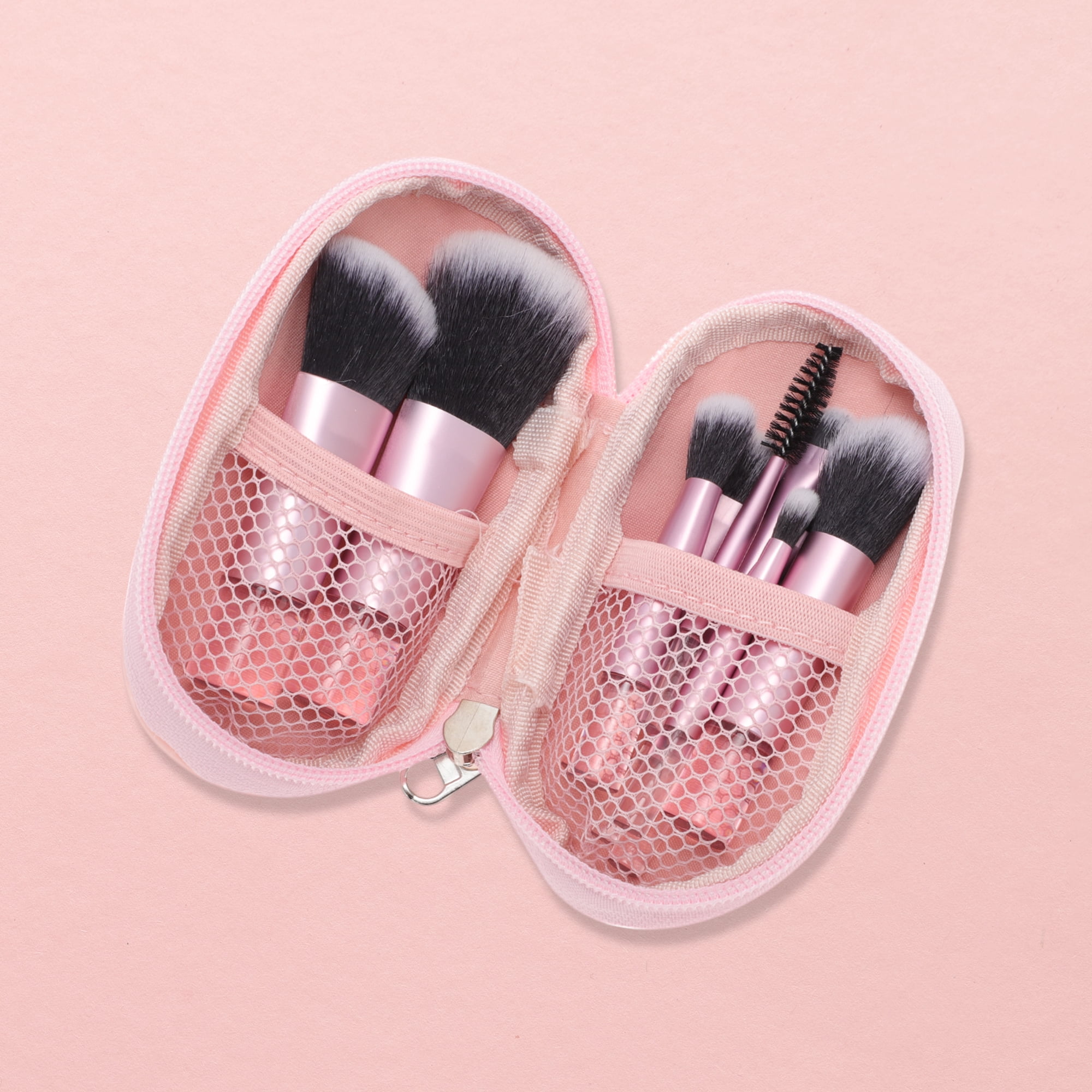 Unique Bargains Makeup Brush Set for Vacation 14 Pcs Pink