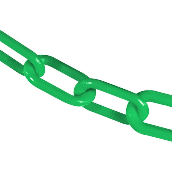 3 Inch x 100 Feet Green Plastic Safety Chain
