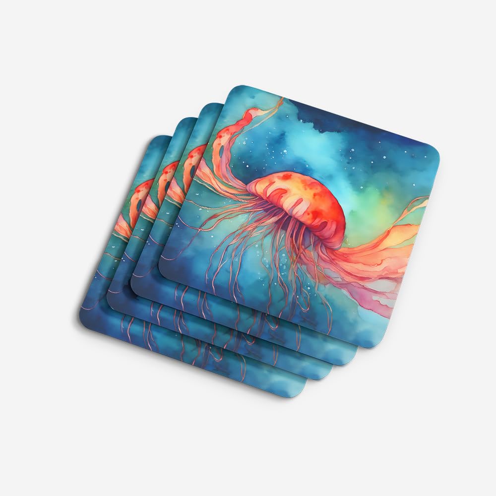 Carolines Treasures DAC2788FC 3.5 x 3.5 in. Jellyfish Foam Coasters