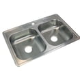 thumbnail image 2 of Transolid STDE33226-0 Select 33-in x 22 1/64-in x 6-in Double Basin Drop-in Stainless Steel Kitchen Sink without Faucet Hole, 2 of 7