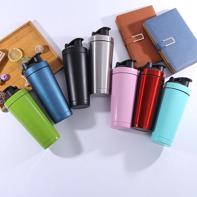 Vaso de vacío doble de acero inoxidable 304, vaso para batido de proteína en polvo, vaso para agua deportivo y fitness, impresión de logotipo