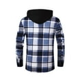 thumbnail image 4 of Wutalume Men's Flannel Button-Up Jacket with Plaid Design, Fleece Lined for Warmth, Chest Pockets for Storage, Casual and Stylish for Daily, Work and Weekend Wear,Blue L, 4 of 5