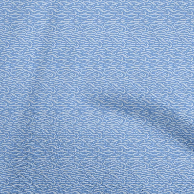 oneOone Silk Tabby Medium Blue Fabric Abstract Sewing Craft Projects Fabric Prints By Yard 42 Inch Wide