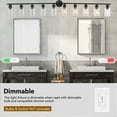 thumbnail image 6 of 10-Light Modern Vanity Light with Clear Glass Shade - Dimmable Bathroom Black Wall Lamp for Mirror, Kitchen, Hallway, 6 of 7