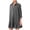 Gray, variant on Women's Tunic Shirt Mini Dress Long Sleeve Cotton Linen Short Dress Button Down Ruffle Hem Shift Dresses Black