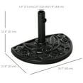 thumbnail image 3 of Outsunny Base de Demi-Parasol 20 lb Support de Parasol en Béton Robuste Noir, 3 of 10