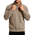 thumbnail image 4 of Xdegoge Mens Henley Shirts Long Sleeve Button Down Mock Neck Pullover Sweatshirts Casual Slim Fit Athletic Activewear Tops for Fall Winter Classic Basic Loungewear, 4 of 7