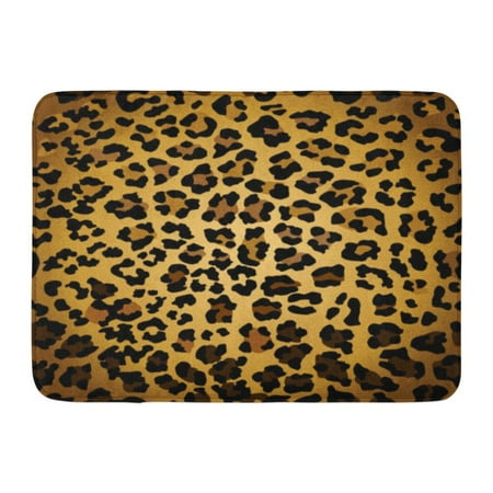 Leopard Bath Rugs - GODPOK Camouflage Black Jaguar Abstract with Leopard Brown Realistic Rug Doormat Bath Mat 23.6x15.7 inch