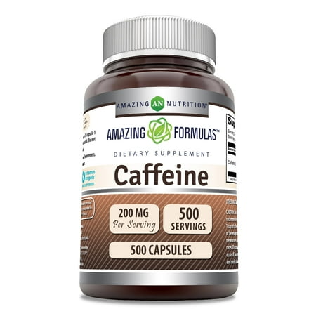 Amazing Formulas Caffeine 200Mg Per Serving 500 Capsules Supplement | Non-GMO | Gluten Free | Made in USA