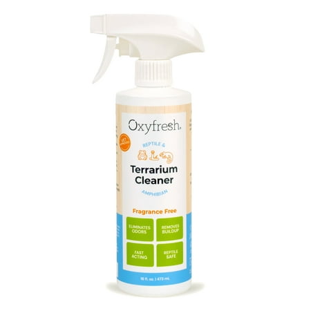 Premium Oxyfresh Terrarium Cleaner – Professional Amphibian & Reptile Terrarium Smell Eliminator – Safe & Quickly Removes Waste & Odors – Streak Free Glass – Bleach Free
