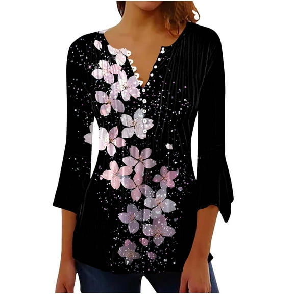 Boho Tops for Women Tank Tops With Built In Bra Workout 3/4 Sleeve Shirts Fitted Long Sleeve Blouses