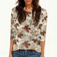 thumbnail image 5 of KLHDSF 3/4 Sleeve Tops for Women Basic Crew Neck Spring Blouses Casual Fit Fall T Shirts 2026 Light Brown XXL, 5 of 5