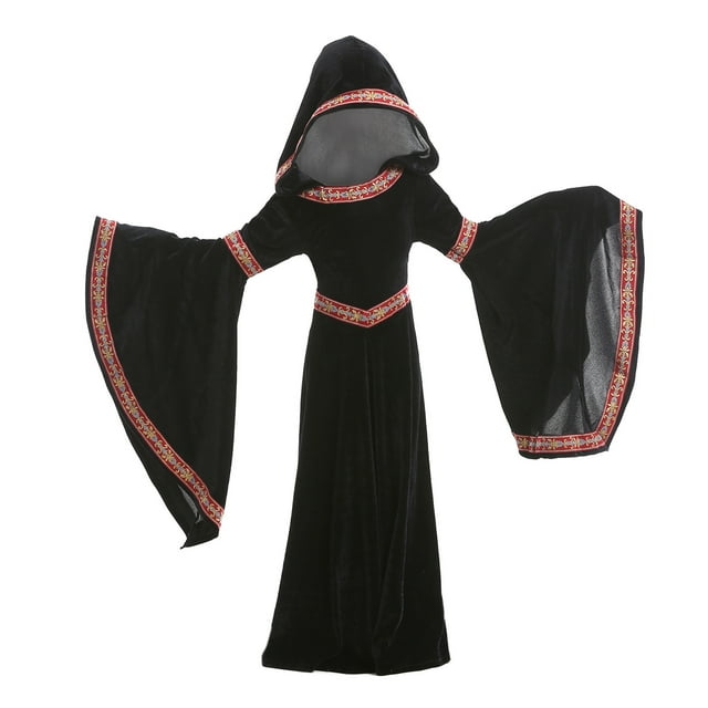 Penkiiy Robe de Fête Cosplay pour Tout-Petits Enfants Filles Mode Vampires Cosplay Style Européen Médiéval Robe Cape