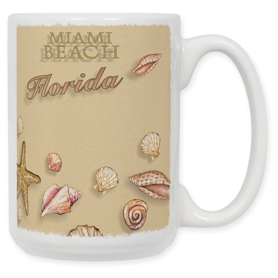 15 Ounce Ceramic Coffee Mug - Miami Beach