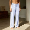 thumbnail image 5 of Diufon Womens Pajama Pants Striped Wide Leg Loose Soft Modal Sleepwear Drawstring Sleep Pants for Homewear & Outdoor, 5 of 8