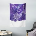 thumbnail image 1 of Whale Tapestry, Watercolor Whale with Floral Flower Hearts Details Marine Celebration Artwork Print, Wall Hanging for Bedroom Living Room Dorm Decor, 40W X 60L Inches, Purple White, by Ambesonne, 1 of 2
