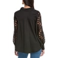 thumbnail image 2 of Gracia womens  Eyelet Sleeve Shirt, s, Black, 2 of 3