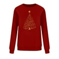 thumbnail image 4 of Enjoytime Christmas Women's Fall Clothes Printed Crewneck Oversized Sweatshirt Casual Xmas Long Sleeve Pullover Tops Wine M, 4 of 6