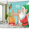 thumbnail image 4 of Ambesonne Garden Scene Shower Curtain, Funny Gnome and Barrow, 69"Wx75"L, Seafoam Vermilion Green, 4 of 4