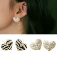 thumbnail image 3 of Grandest Birch Women\'s Zebra Crystal Rhinestone Heart Shape Ear Stud Earrings Jewelry Alloy + Rhinestone White, 3 of 7