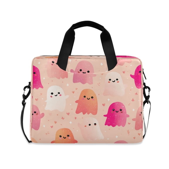 16" Laptop Tote Bag Laptop Sleeve Case Computer Briefcase for Work & Travel Cute Light Pink Ghost