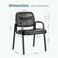 thumbnail image 3 of JONPONY PU Leather Guest Chair with Padded Armrests, Separate Backrest & Seat Cushion, Comfortable Office Chair for Reception, Conference, and Waiting Rooms, Black, Single, 3 of 9