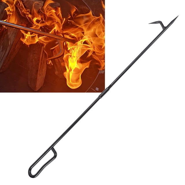 Palo De Póker Largo Para Fogatas, Herramientas De Póker Para Chimenea De Alta Resistencia, Fácil De Operar, Agarre Cómodo Y Duradero Para Estufas De Leña