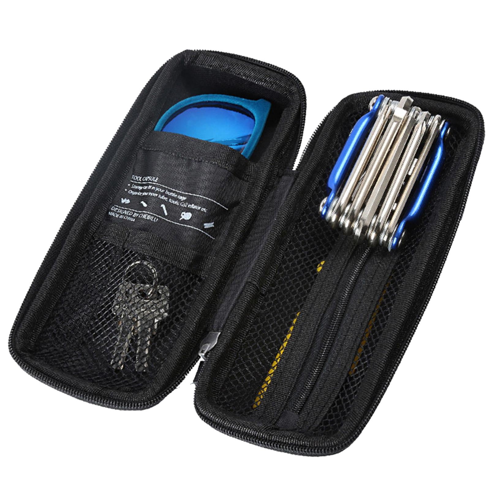 Sac à Outils Porte-bidon – 18x8x7cm, Nylon Noir, Fermeture éclair – Se Fixe Sur Porte-bouteille – Pour Vélo, Camping, Voyage