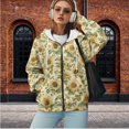 thumbnail image 2 of Uorisanigo Sunflower Print Women Oversized Sweatshirts with Pocket Soft Womens Zip Up Hoodies Oversized Sweatshirt Fashion Long Sleeve Winter Fashion Clothes Size M, 2 of 7