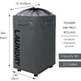 thumbnail image 3 of Caroeas 24" Pro+ Wheeled Laundry Hamper Light Blue Breathable Cover Heavy Duty Laundry Sorter Dirty Clothes Organizer Waterproof Foldable Laundry Basket Extra Large Cotton Laundry Bag, 3 of 6
