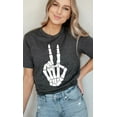 thumbnail image 5 of Skeleton Peace Sign Graphic Tee T-Shirt, 5 of 9