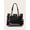 Black and pink {bow}, variant on Lolita Style PVC Ita Tote Bag for Women, Ruffle Edge Bowknot Decor, Clear Display Window, Zipper Closure, Large Capacity Shoulder Bag for Anime Pin Display Daily Use (17.32"x1.97"x12.60", 0.93lb)