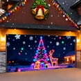thumbnail image 3 of TIELUTT Housse de Porte de Garage Style Néon Festive pour les Fêtes pour Usage Extérieur Intérieur Tissu Polyester Résistant aux Intempéries avec Surpiqûres Renforcées Guirlande Bannière Décoration de Gâteau Bannière pour la Maison Bannière en Lin Support le Drapeau Fla, 3 of 5