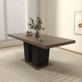 thumbnail image 6 of Extendable Dining Room Table for 4-10 People, Wooden Transformer Kitchen Dining Table with Black Double Sturdy Pedestal Base, Modern Expandable Large Table, 6 of 9