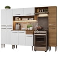 thumbnail image 1 of Cocina Integral Completa Emilly Hit 261cm - Marrón/Blanco, 1 of 8