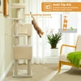 thumbnail image 3 of PEQULTI 62" Multi-Level Cat Tree with Condo & 4 Scratching Posts Large Scratcher for Indoor Cat Beige, 3 of 10